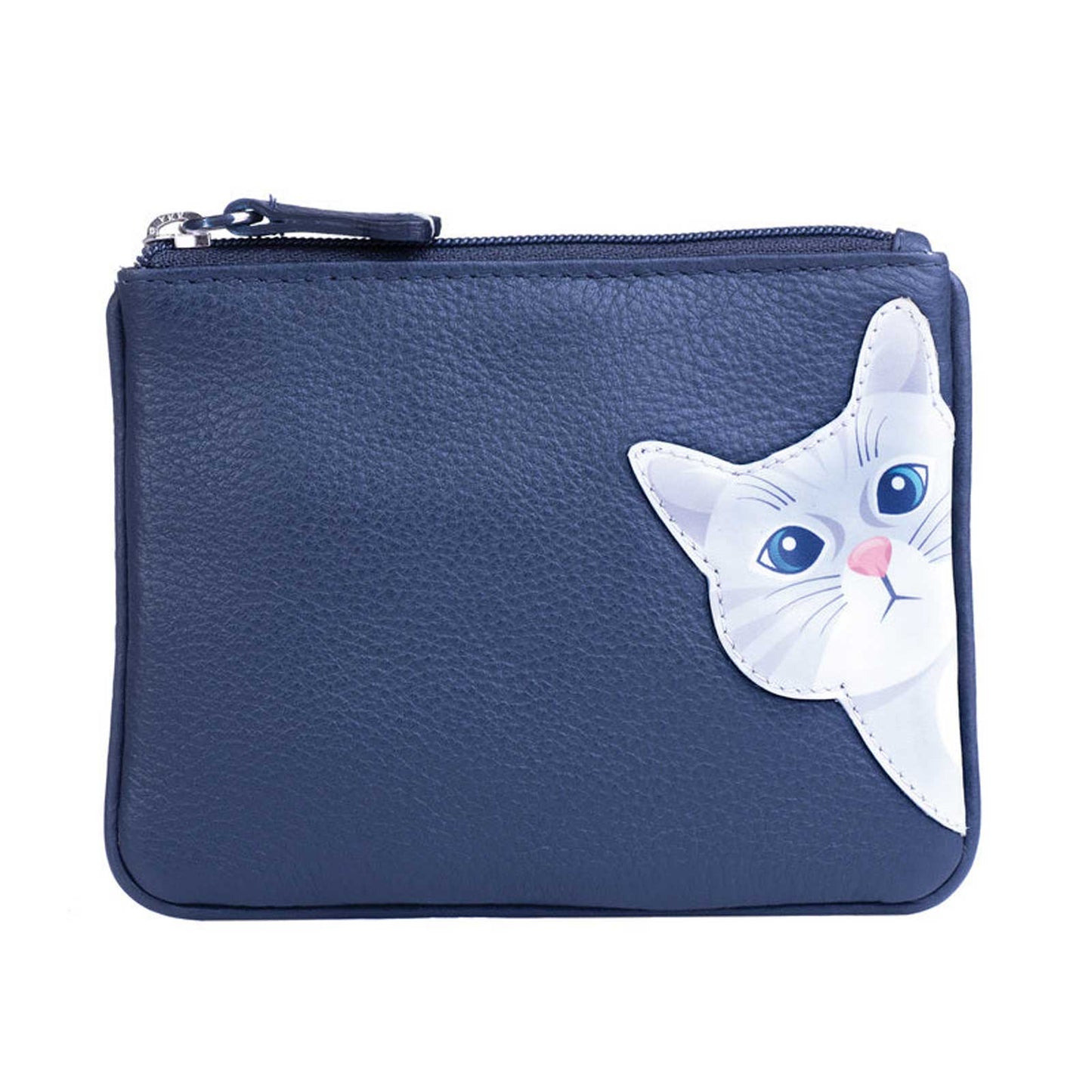 Mala Leather Cat Navy Coin Purse - Cotswold Jewellery