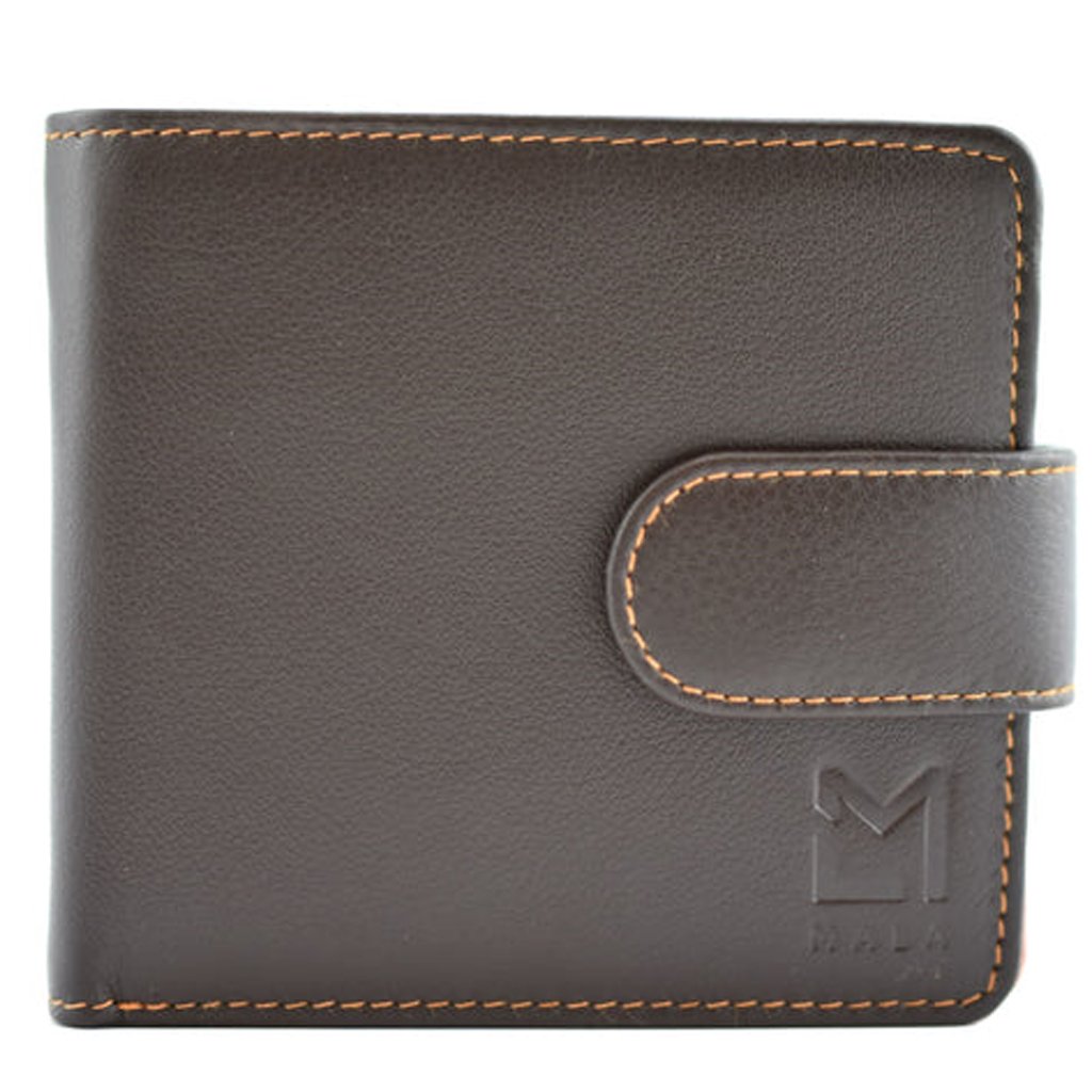 Mala Leather Tab Wallet with RFID Brown - Cotswold Jewellery