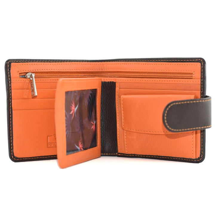 Mala Leather Tab Wallet with RFID Brown - Cotswold Jewellery