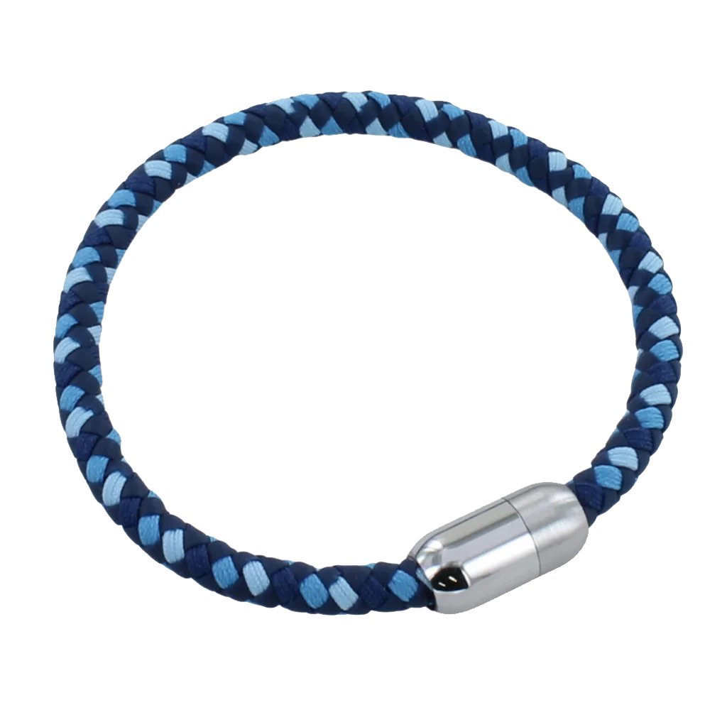 Men's Casino Blue Leather Bracelet - Cotswold Jewellery