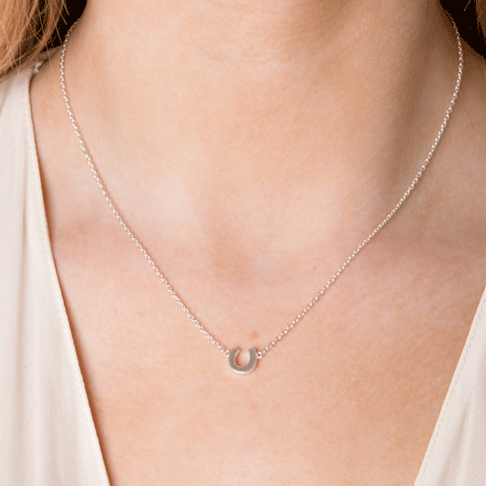 Mini Silver Horseshoe Necklace - Cotswold Jewellery