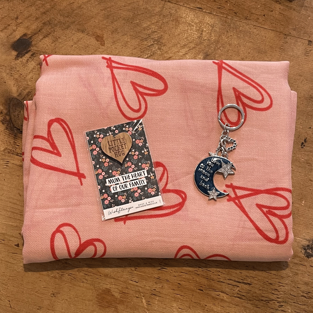 Mum Gift Scarf, Keyring, Pocket Hug - Cotswold Jewellery