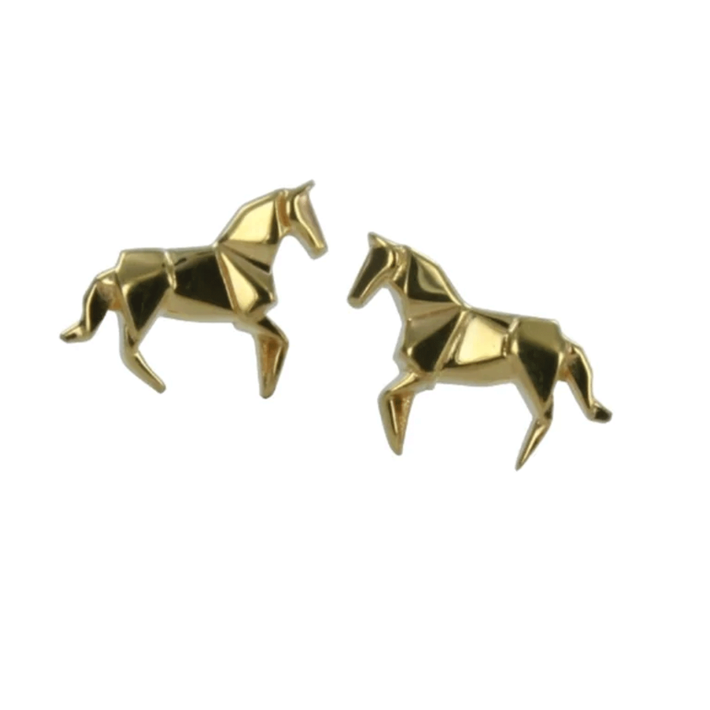 origami-gold-horse-stud-earrings-cotswold-jewellery