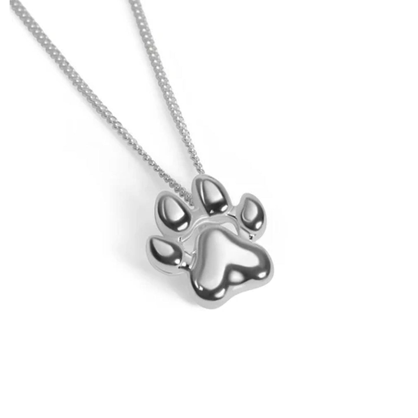 Paw Print Sterling Silver Necklace - Cotswold Jewellery