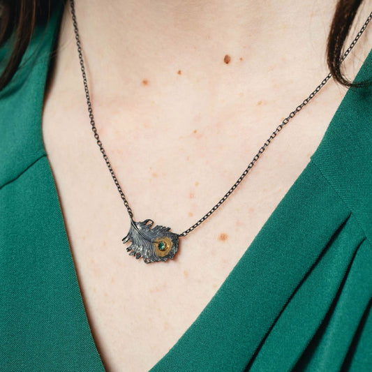 Peacock Feather Handmade Necklace - Cotswold Jewellery
