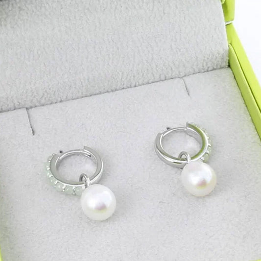Pearl Silver Harmony Huggies Earrings - Cotswold Jewellery