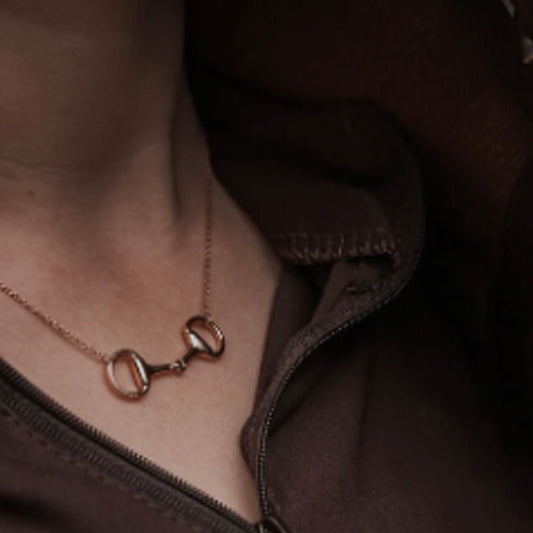 Pegasus Rose Gold Snaffle Necklace - Cotswold Jewellery