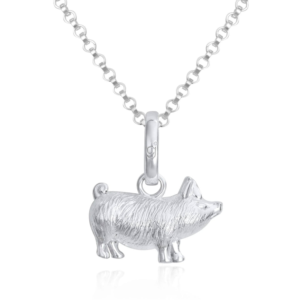 Perfect Pig Recycled Sterling Silver Necklace - Cotswold Jewellery