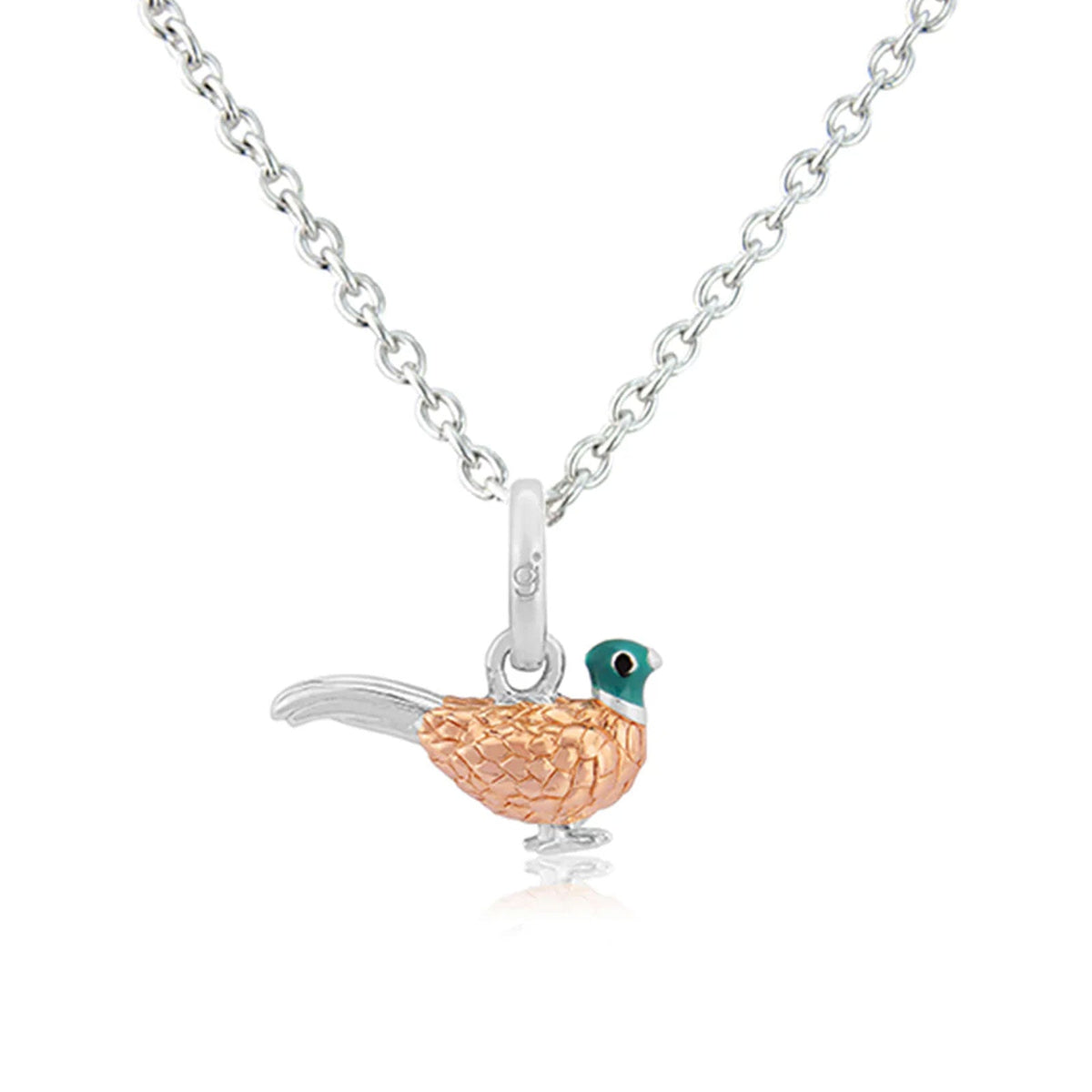 Pheasant Recycled Sterling Silver Necklace - Cotswold Jewellery