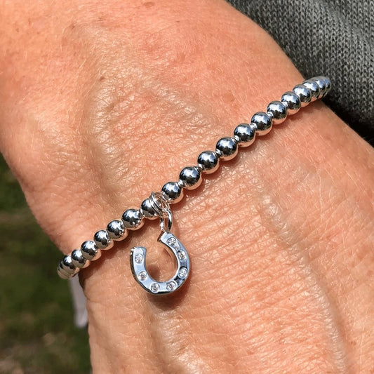 Pretty Beaded Horseshoe Bracelet - Cotswold Jewellery