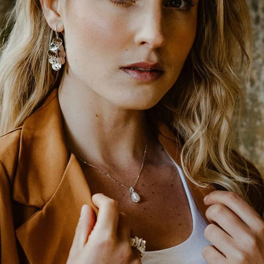 Pretty Drop Pearl and Gold Necklace - Cotswold Jewellery