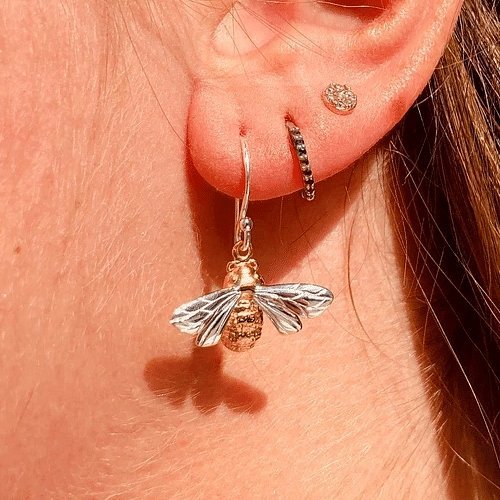 Queen Bee Sterling Silver Earrings - Cotswold Jewellery