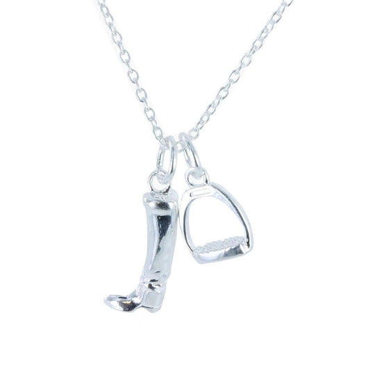 Reeves & Reeves Equestrian Boot & Stirrup Necklace - Cotswold Jewellery