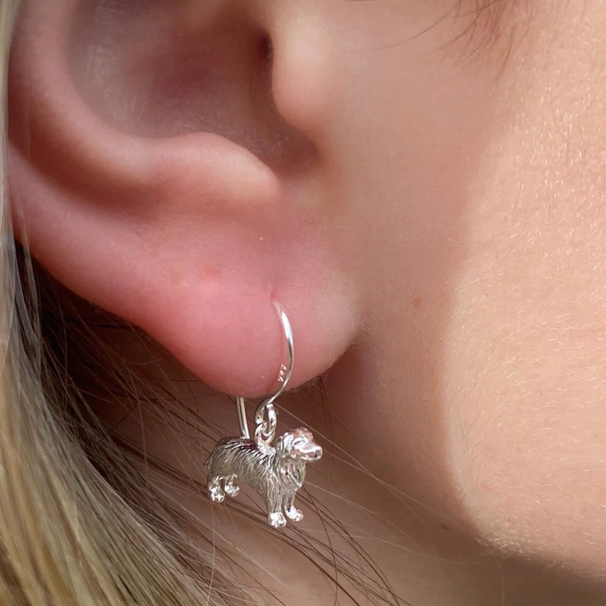 Retriever Recycled Sterling Silver Drop Earrings - Cotswold Jewellery