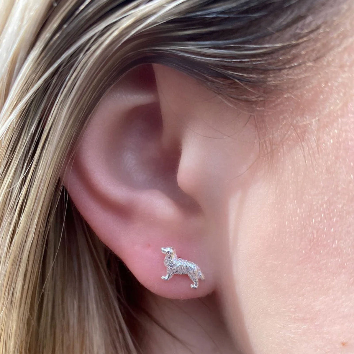 Retriever Sterling Silver Stud Earrings - Cotswold Jewellery