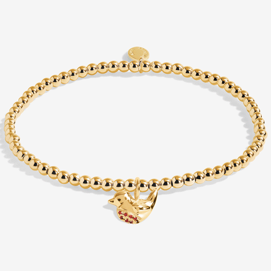 Joma Jewellery A Little Robins Appear in Gold Bracelet - Cotswold Jewellery