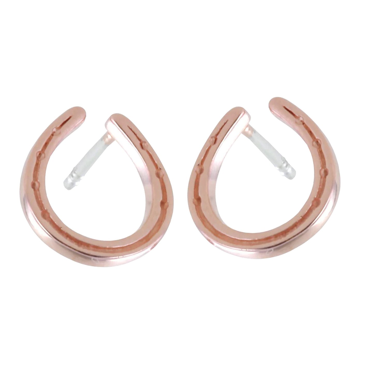Rose Gold Horseshoe Earrings - Cotswold Jewellery