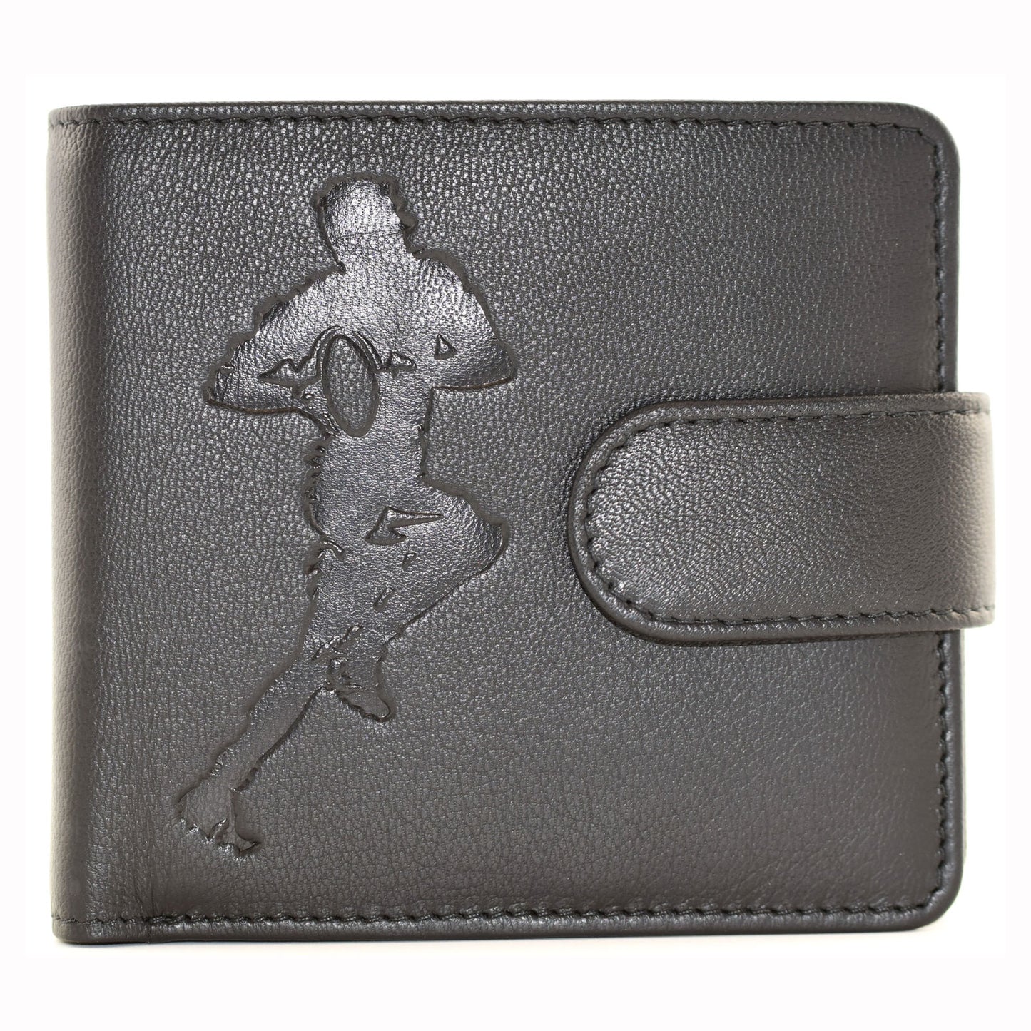 Rugby Tab Black Leather Wallet