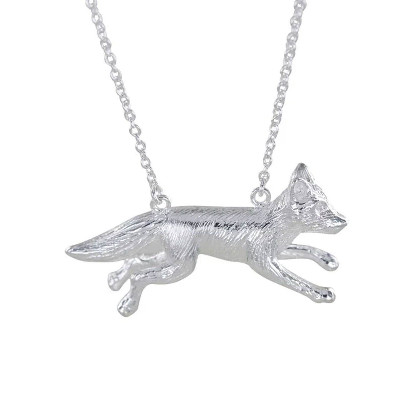 Running Fox Sterling Silver Necklace - Cotswold Jewellery