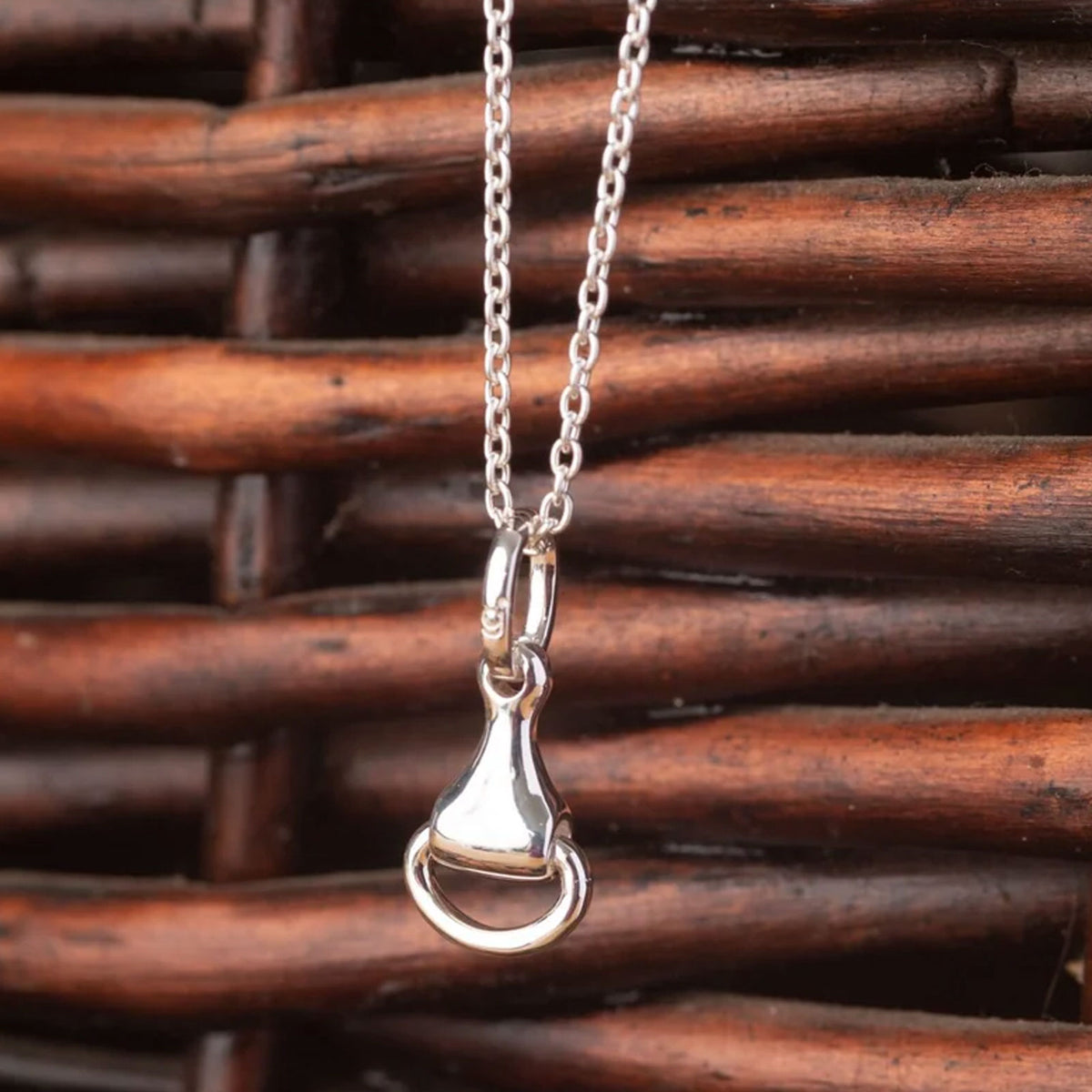 Single Snaffle Recycled Sterling Silver Necklace