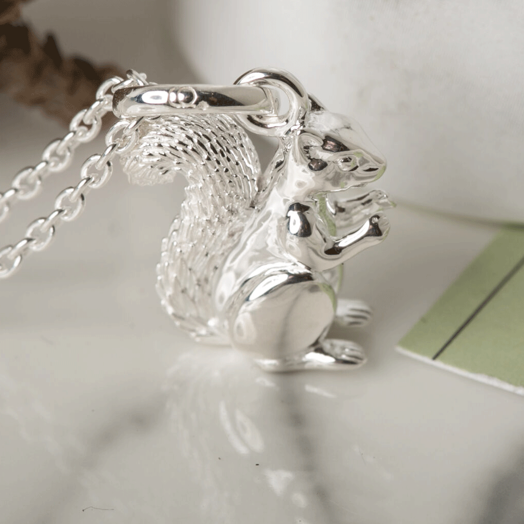 Squirrel Sterling Silver Necklace - Cotswold Jewellery