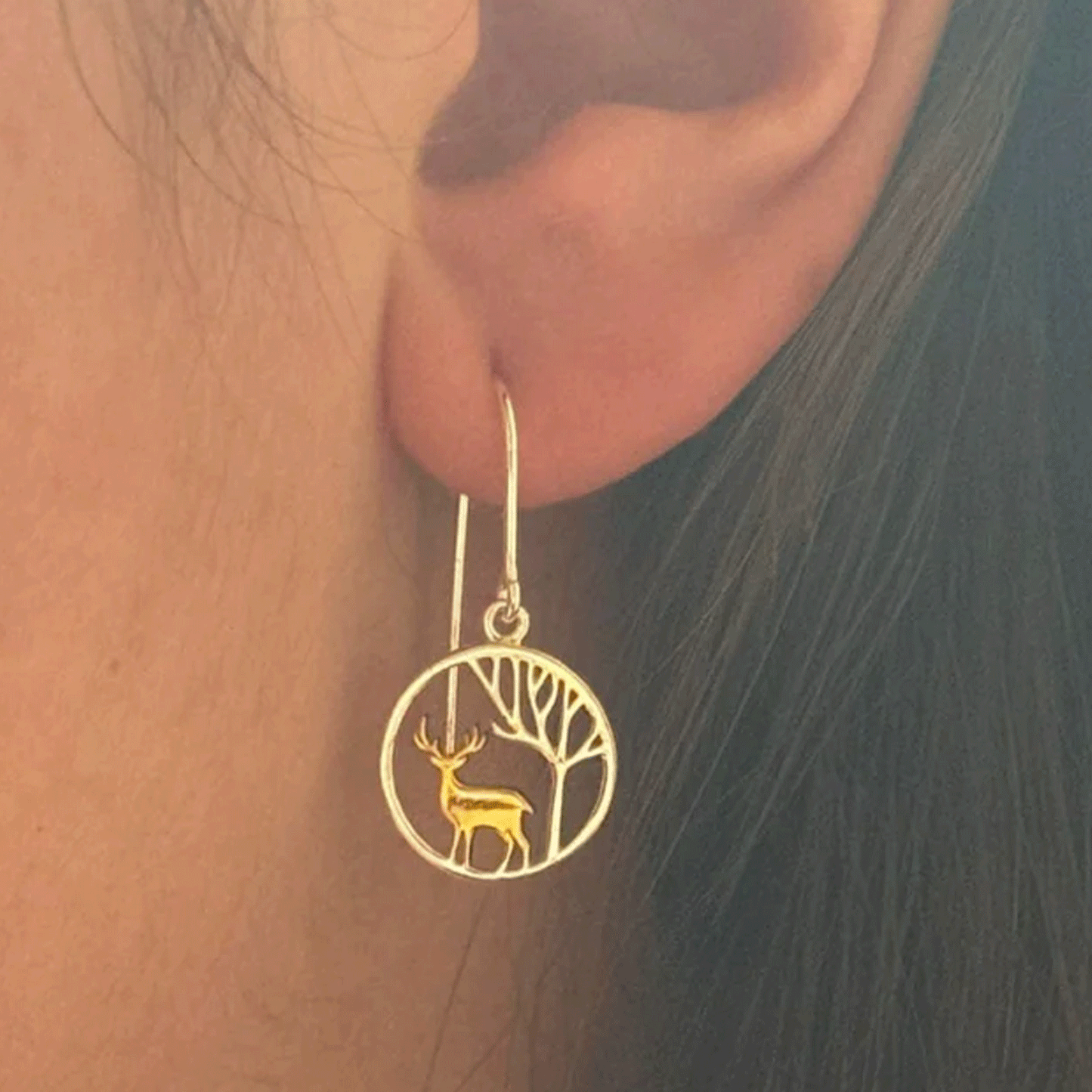 Reeves & Reeves Stag in the Woods Earrings - Cotswold Jewellery