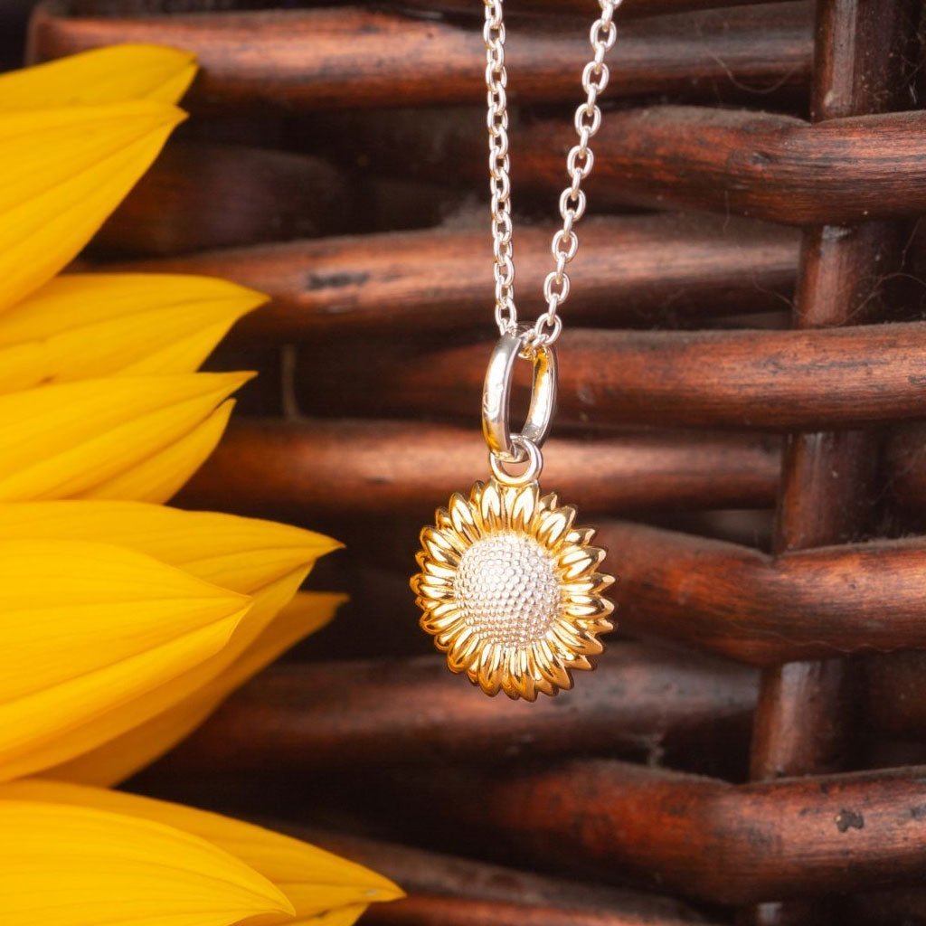 Sunflower Recycled Sterling Silver Charm - Cotswold Jewellery