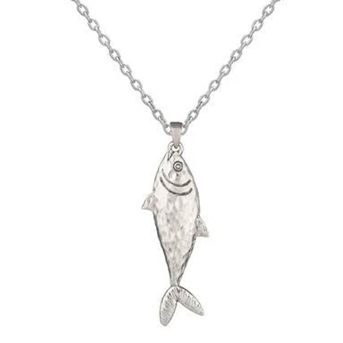 Super Large Fish Solid Sterling Silver Necklace