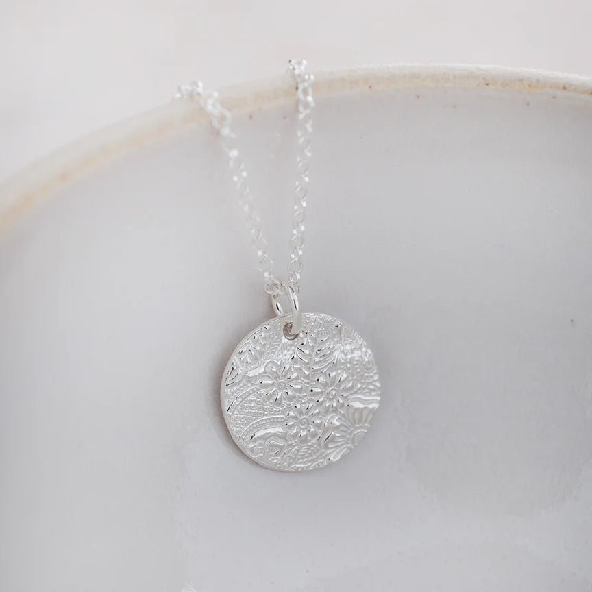 Textured Disc Necklace - Cotswold Jewellery