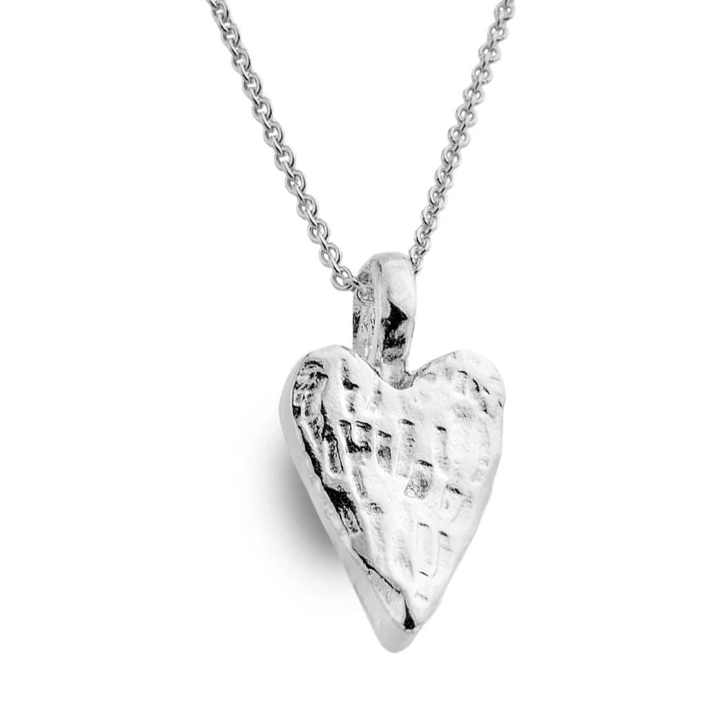 Textured Heart Necklace - Cotswold Jewellery