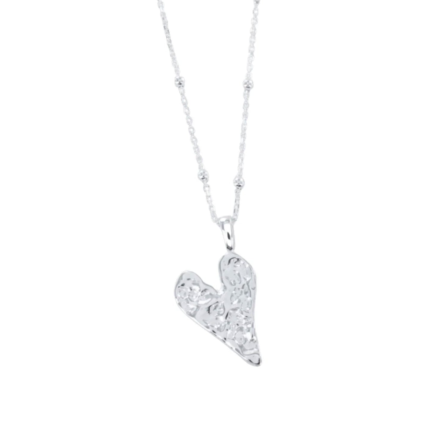 Textured Heart Necklace - Cotswold Jewellery