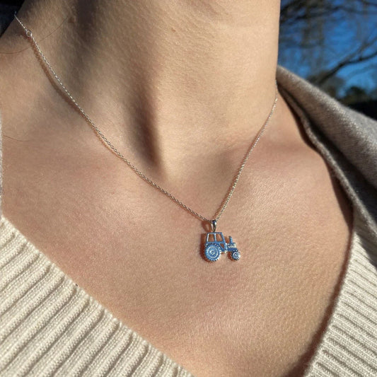Tractor Sterling Silver Necklace - Cotswold Jewellery