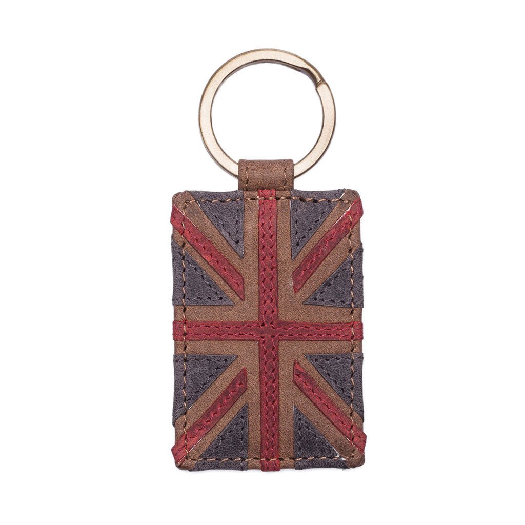 Union Jack Leather Keyring - Cotswold Jewellery