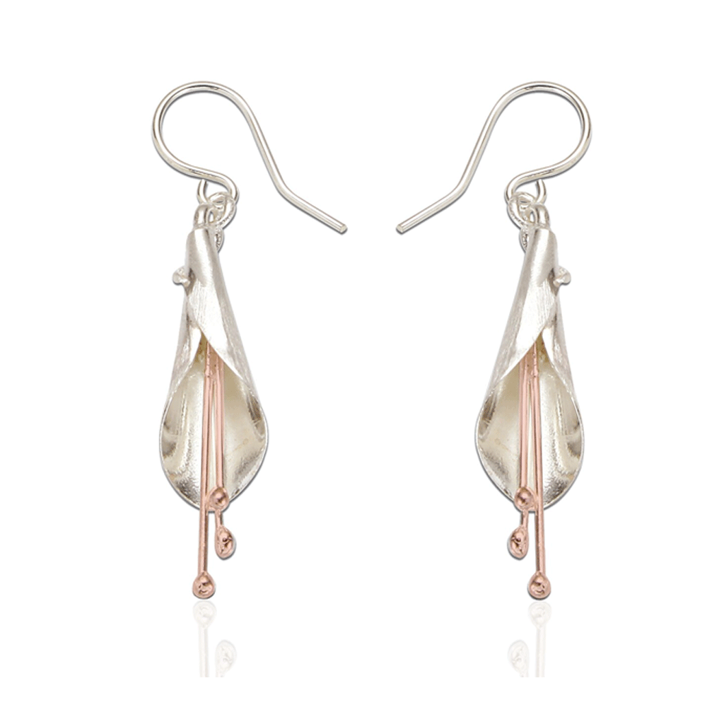 Unique Lily Flower Drop Earrings - Cotswold Jewellery