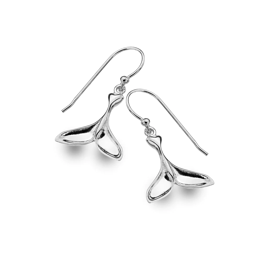Whale Tail Earrings on white background