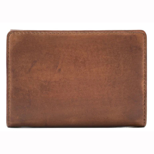 Brown leather wallet on a white background