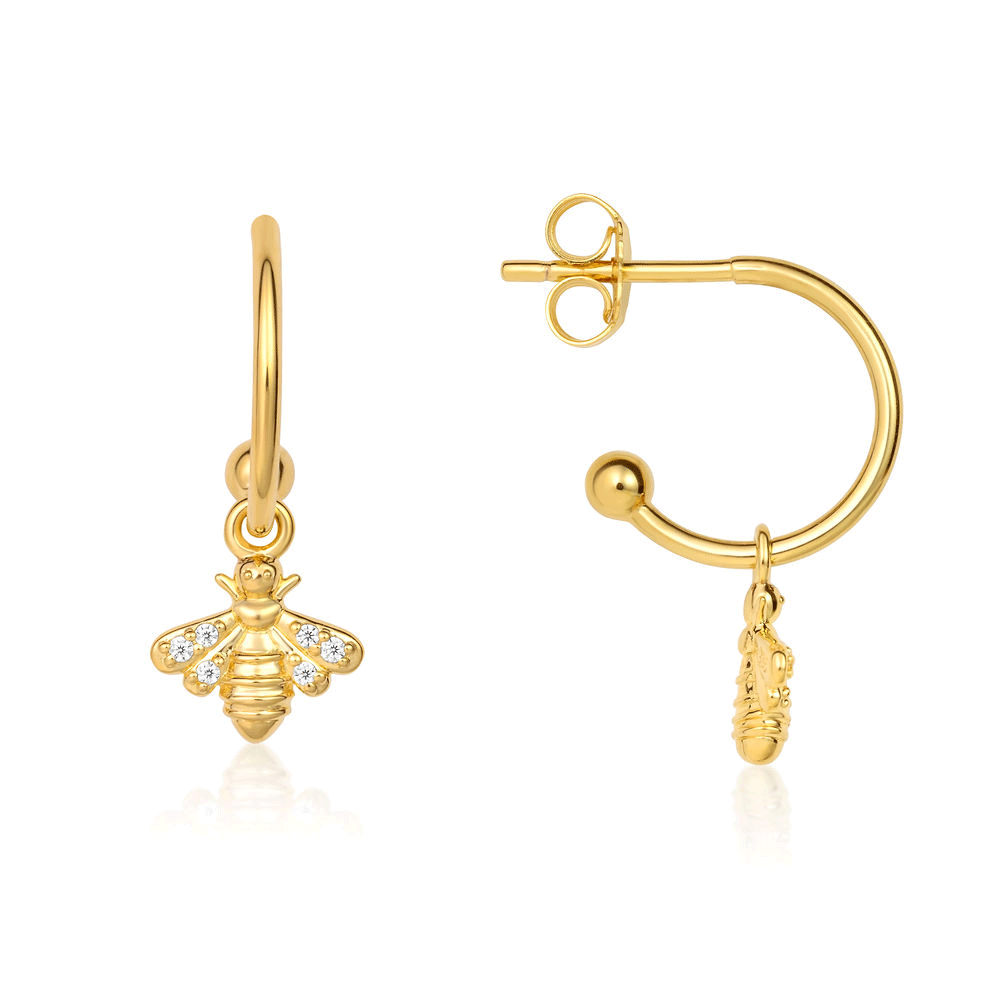 Gemma J Bee Hoops Earrings - Cotswold Jewellery
