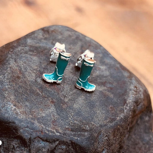 Green Welly Earrings - Cotswold Jewellery