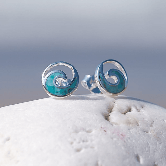 Wave Turquoise Earrings - Cotswold Jewellery