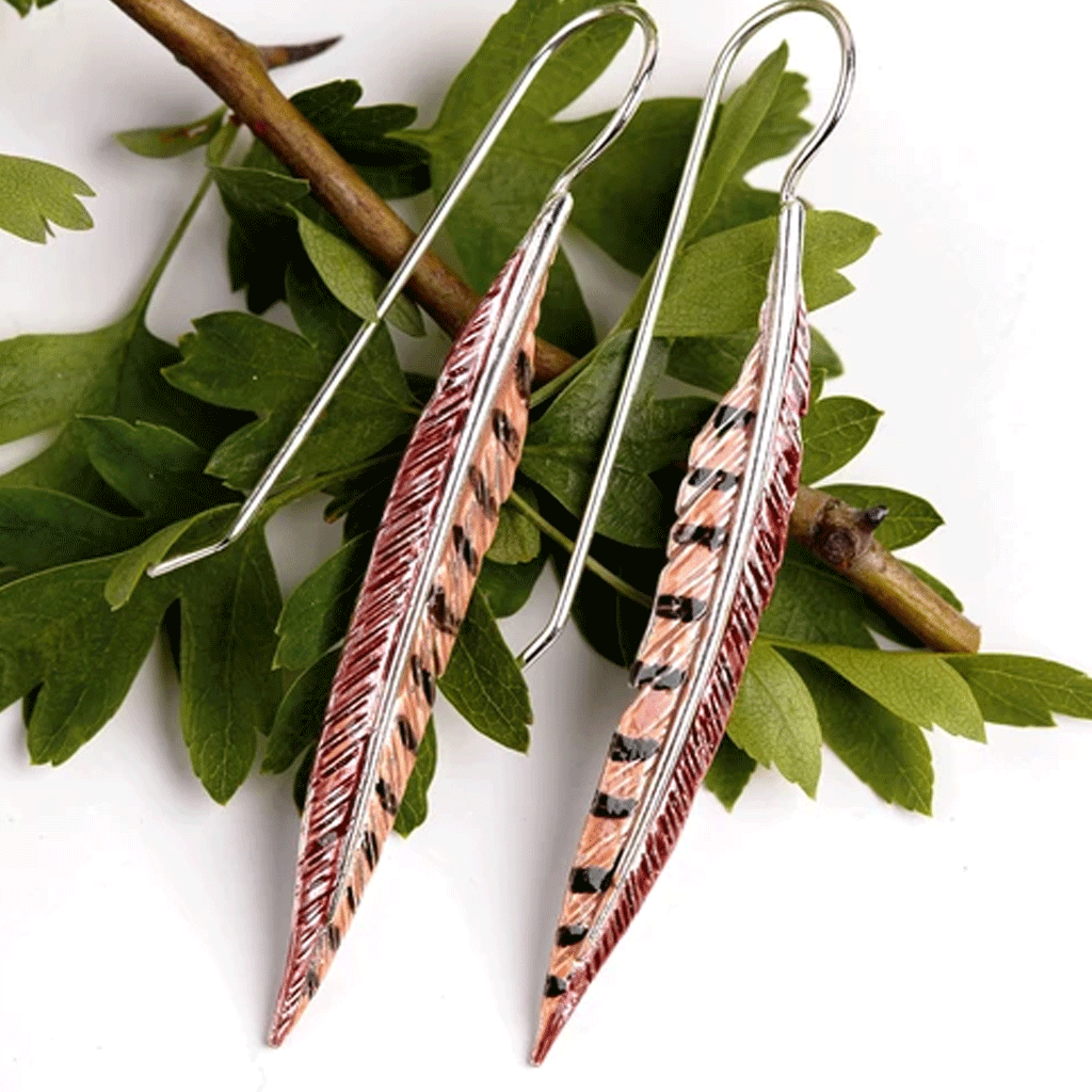 henryka-handpainted-pheasant-feather-earrings