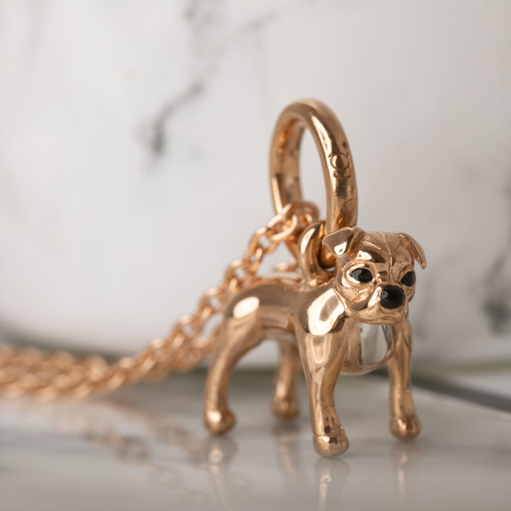 Terrier Necklace with marble background