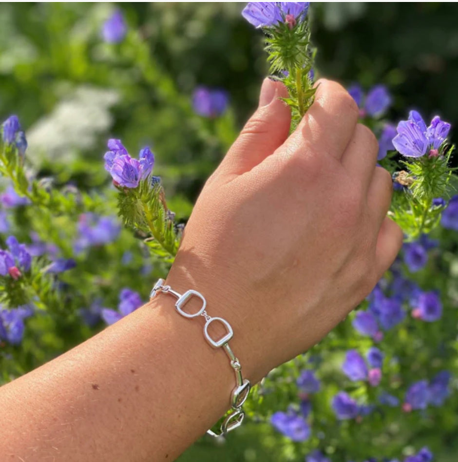 Snaffle Horse Sterling Silver Bracelet