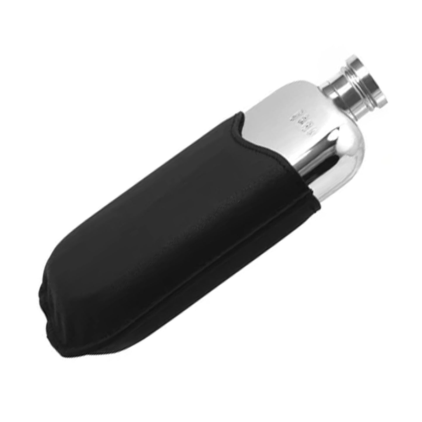 6oz Pewter Hip Flask with Black Leather - Cotswold Jewellery