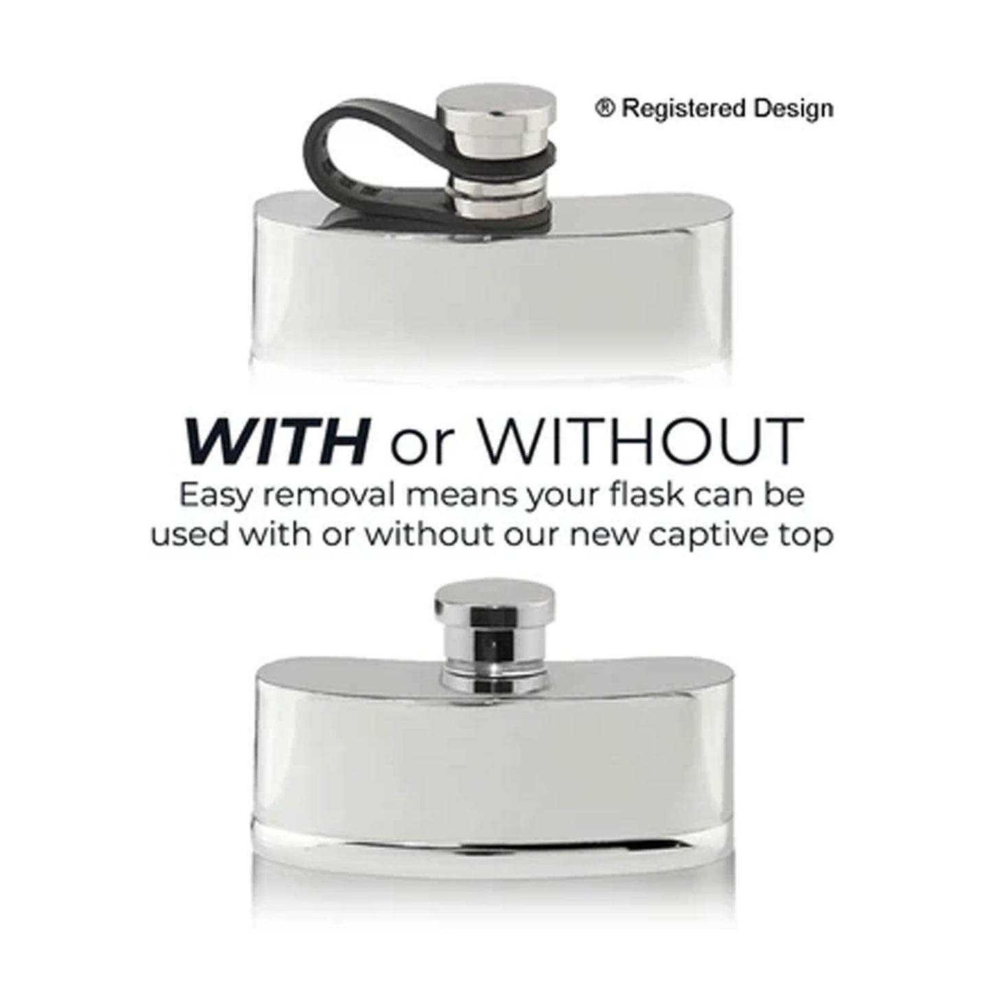 6oz Pewter Hip Flask with Flexi Cap - Cotswold Jewellery