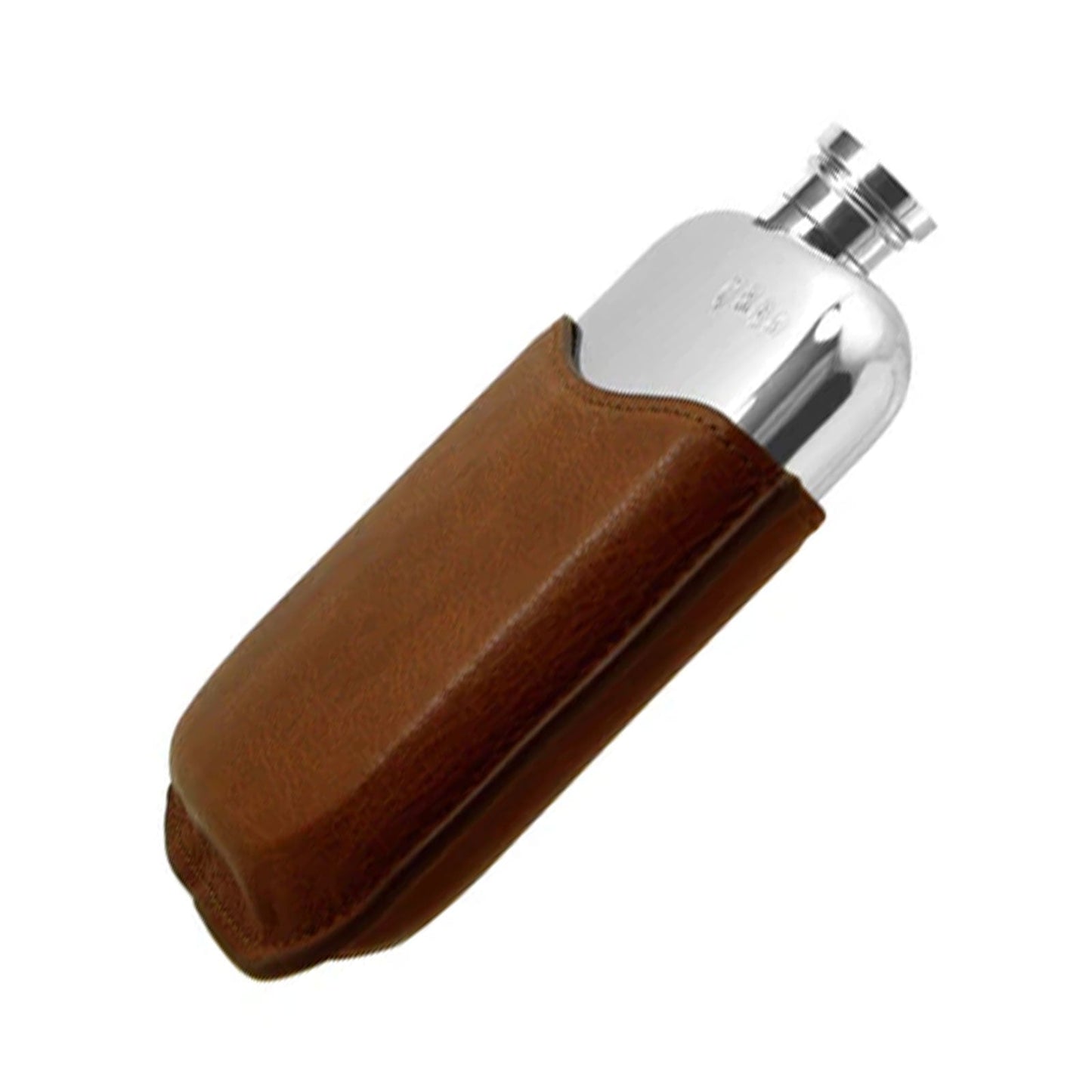 6oz Pewter Hip Flask with Tan Leather - Cotswold Jewellery