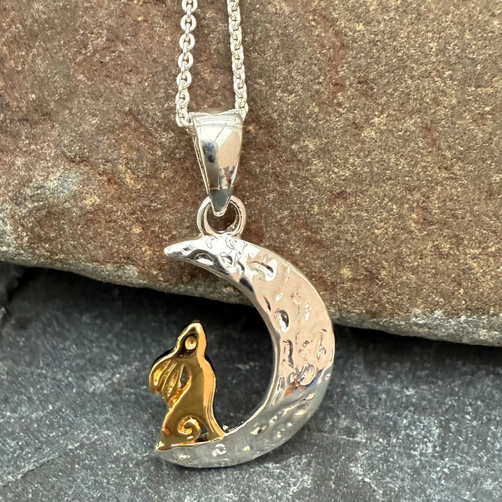 Beautiful Moon and hare necklace