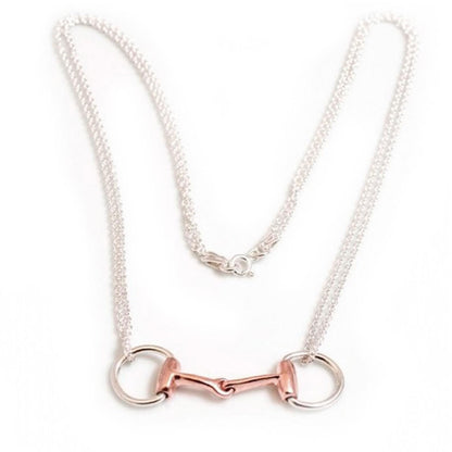 Hiho Silver Two Tone Double Chained Snaffle Necklace