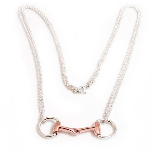 Hiho Silver Two Tone Double Chained Snaffle Necklace