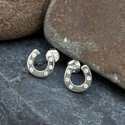 Horseshoe Sparkle Earrings - Cotswold Jewellery