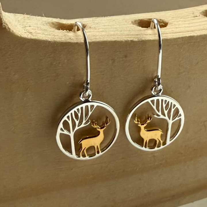 Stag-in-the-woods-sterling-silver-earrings